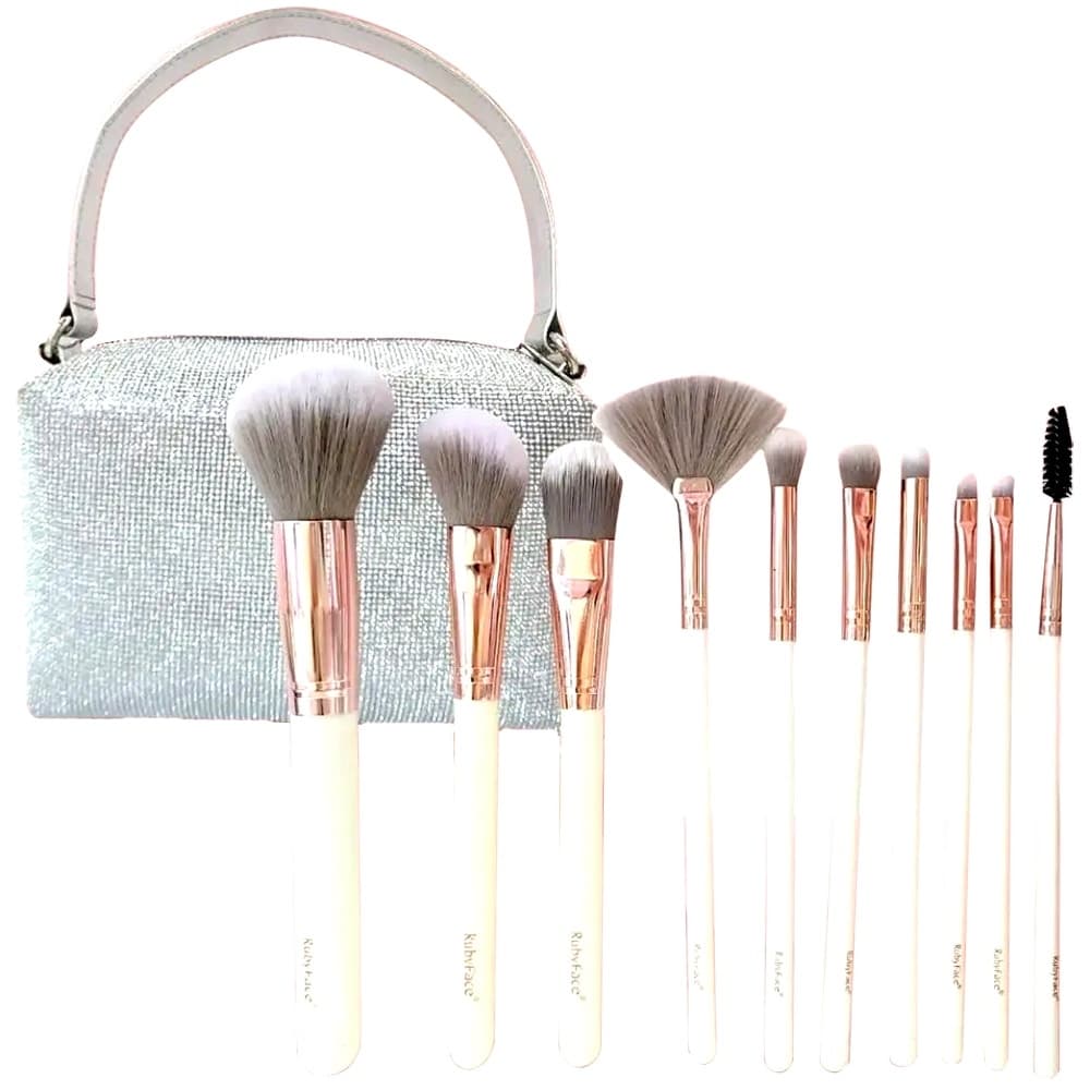 Kit Pincel Brochas Carteira Ruby Face Y41967 (10 Peças)