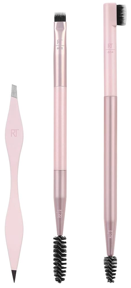 Kit Pincel para Sobrancelha + Pinça Real Techniques Shaping | 0065 (3 Peças)