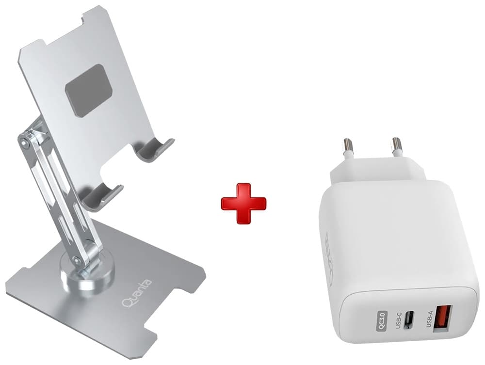 Kit Quanta Suporte de Mesa + Carregador 45W