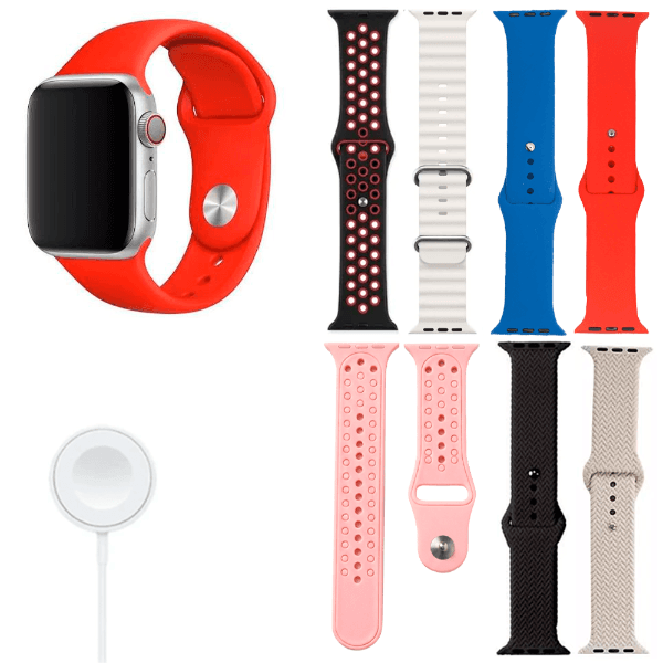 Kit Relógio Smartwatch U86 Series 12 Pro 7 Em 1 com Bluetooth 7 Pulseiras