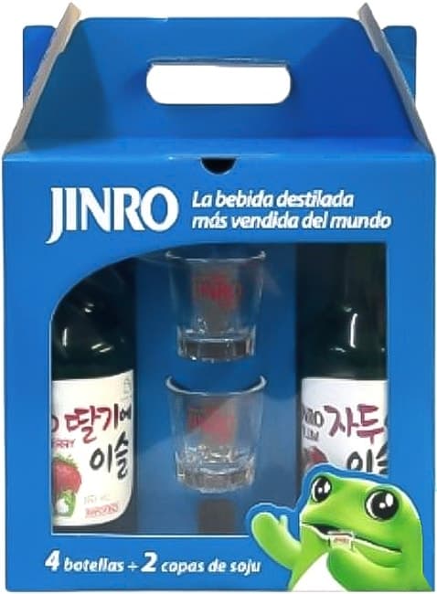 Kit Soju Jinro 4 Garrafas 360mL + 2 Taças de Soju