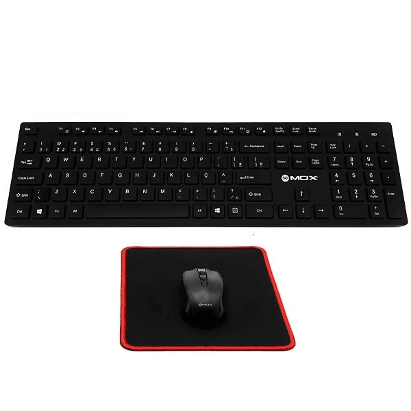 Kit Teclado e Mouse Sem Fio Mox MO-K351 Com Mousepad / USB-A / Espanhol - Preto