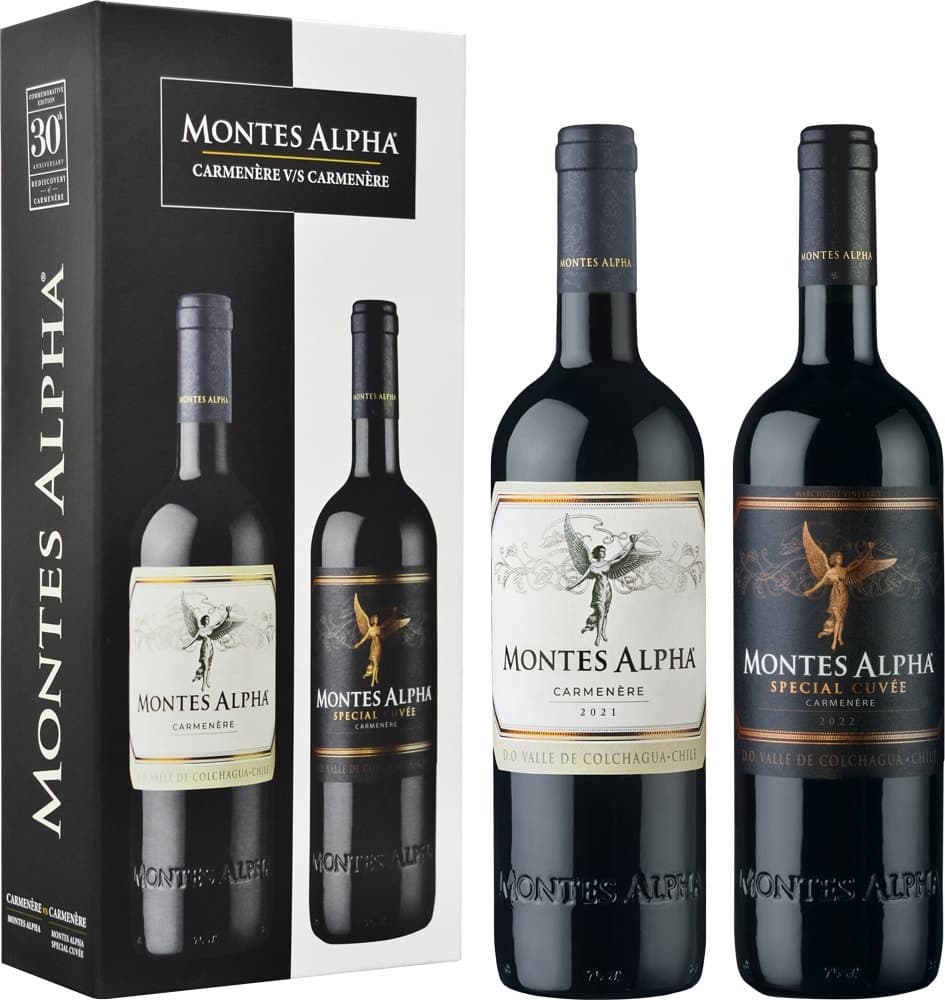 Kit Vinho Montes Alpha Carmenère 750mL (2 Unidades)