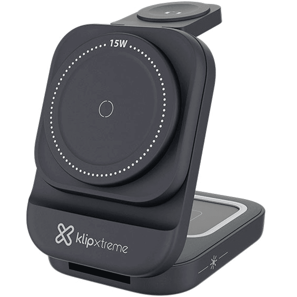Carregador Wireless Klip Kdc-150 Powerdesk 3Em1 Preto