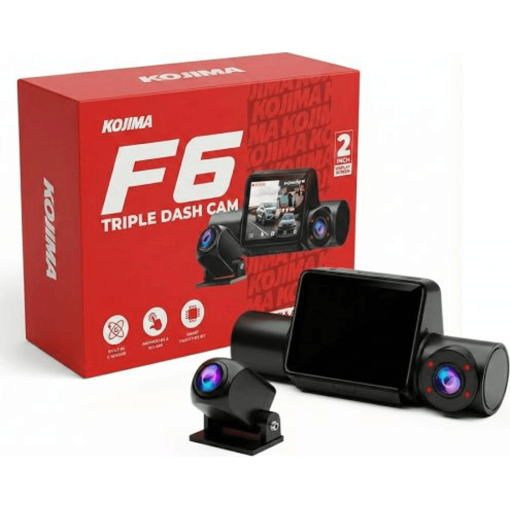 Câmera Veicular Kojima F6 Triple Cam FHD