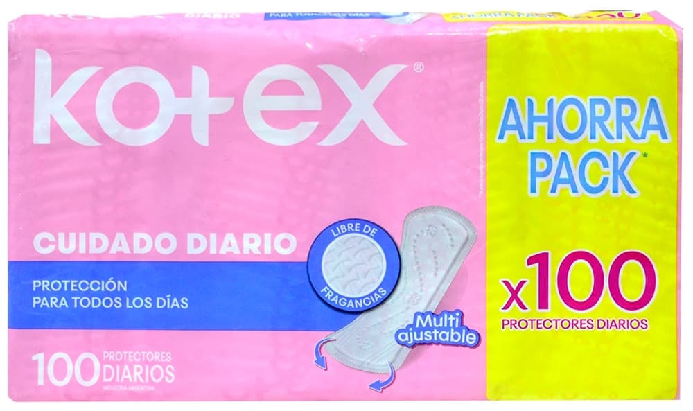 Absorvente Kotex Proteção Diário Multiajustável - 100 Unidades