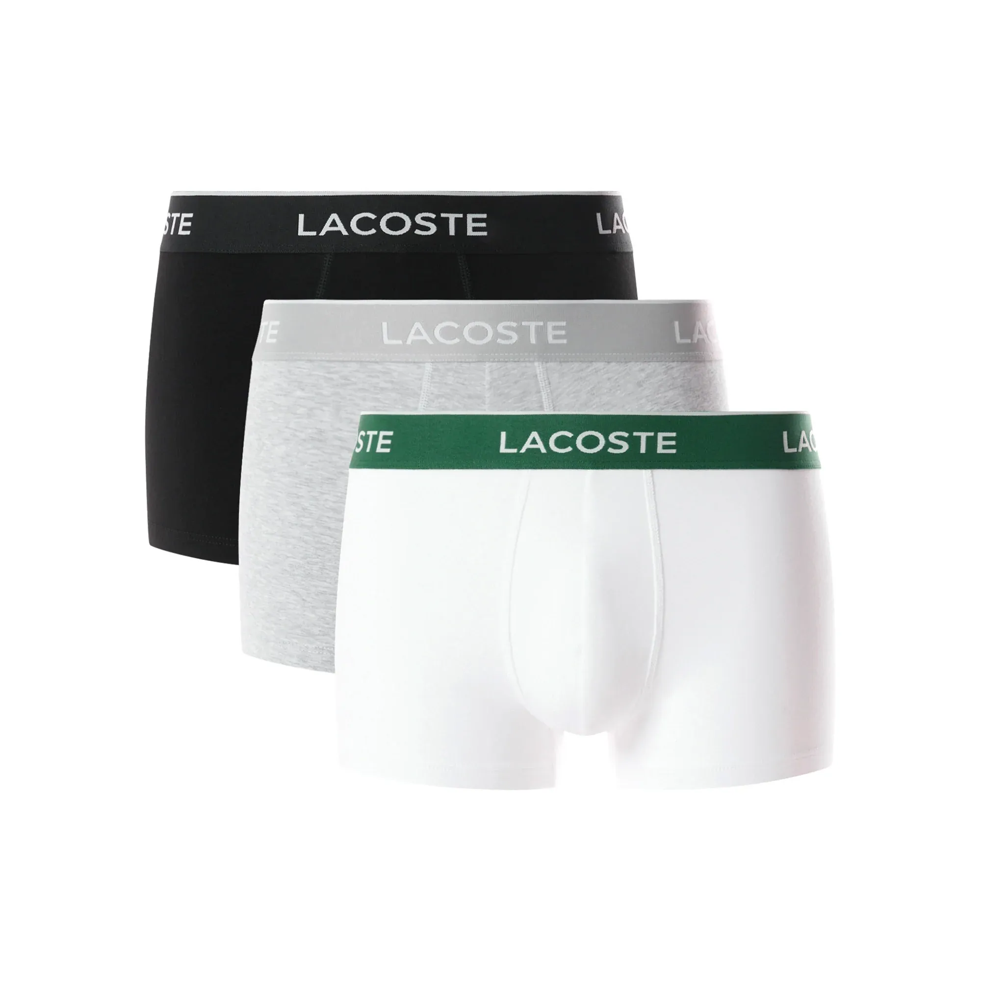 Lacoste Boxer 5H1300 23 Nua Pack3 Jersey Liso (T) Xl Preto/Branco/Cinza Tam. Xl
