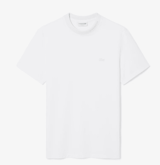 Camiseta Lacoste Masculina Th5060 23 001 Tamanho 8 Branco Tam. 8