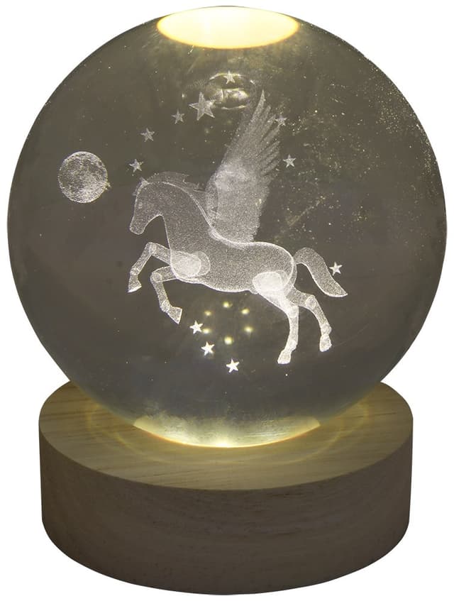 Lâmpada Esfera de Cristal 3D Pégaso