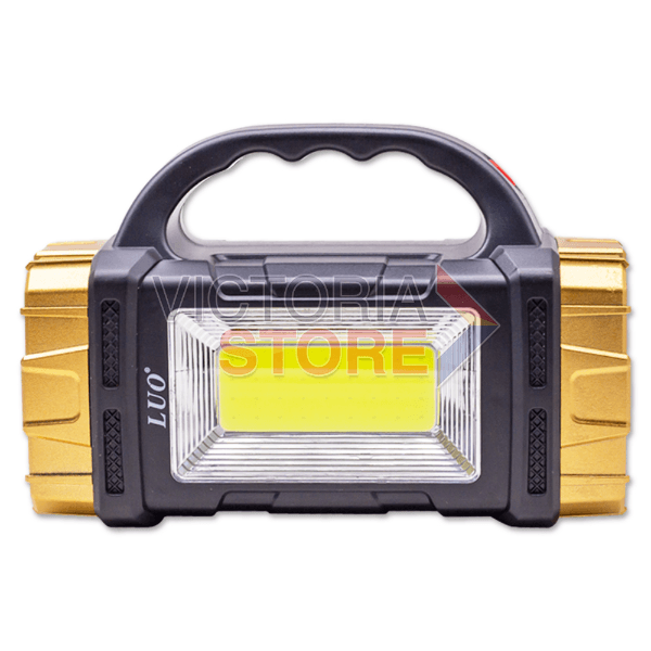 Lanterna Luo Lu-192 Multifuncional 25W 7 Modos de Iluminação Recarregável USB Solar Preto/Dourado