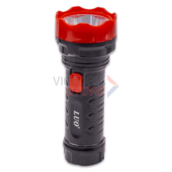 Lanterna de LED Tática Luo Lu-312 Recarregável 1W 100M 400Mah 110-220V ~ 50/60Hz Preto/Vermelho
