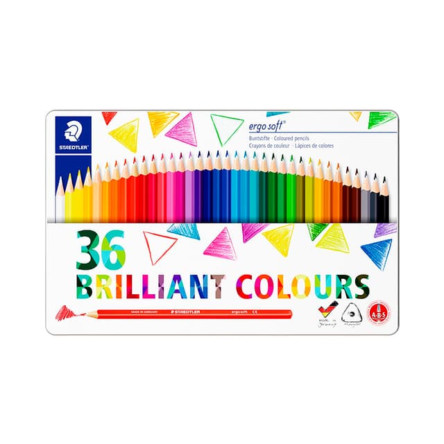 Lápices de Color Staedtler Ergo Soft Brilliant Colors 157 M36 36 Unidades