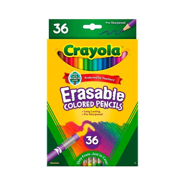 Lápis de Cor Crayola Erasable Colored Pencils 68-1036 36 Unidades