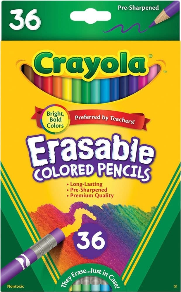 Lápis de Cor Crayola Erasable Colored Pencils 36 Unidades