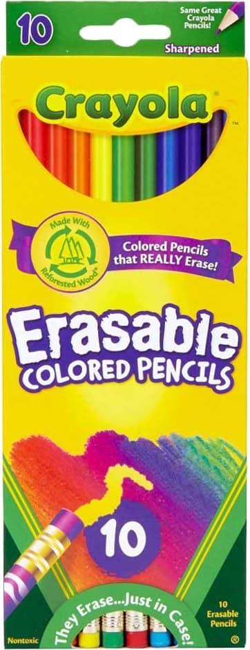 Lápis de Cor Crayola Erasable Colored Pencils 68-4410 (10 Unidades)
