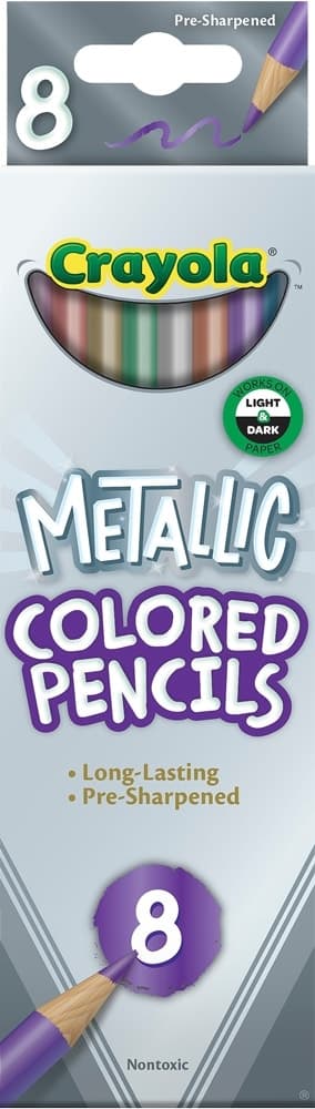Lápis de Cor Crayola Metallic Colored Pencils 68-3708 (8 Unidades)