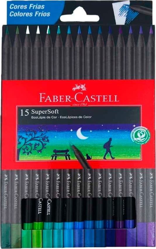 Lápis de Cor Faber Castell Cores Frias (15 Unidades)