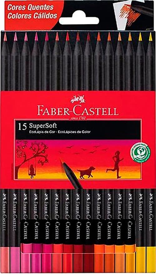 Lápis de Cor Faber Castell Cores Quentes 15 Unidades