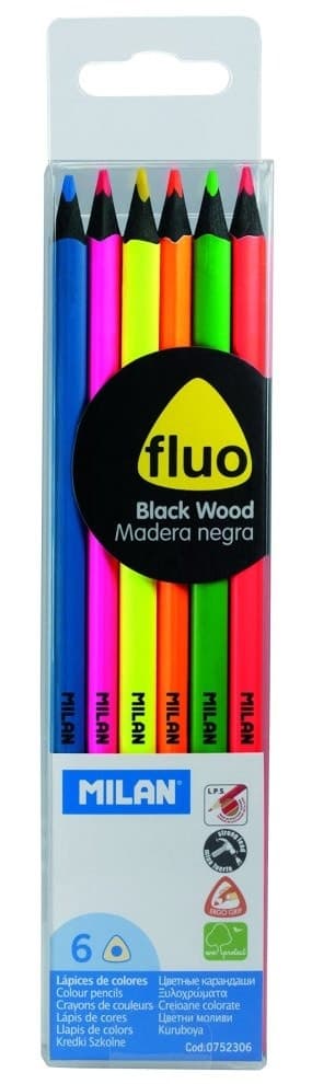 Lápis de Cor Milan Fluo 0752306 (6 Unidades)