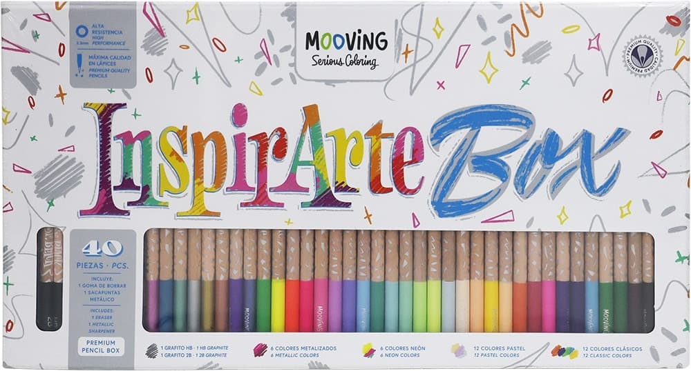 Lápis de Cor Mooving Inspirate - 40 Peças