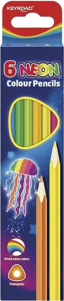 Anúncio: Lápis de Cor Neon Triangular Keyroad - KR971754 (6 Pcs)