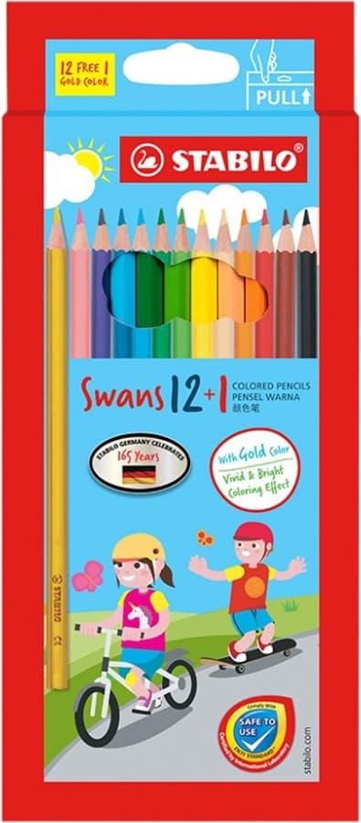 Lápis de Cor Stabilo Swans 1870/13 (12 + 1 Unidades)