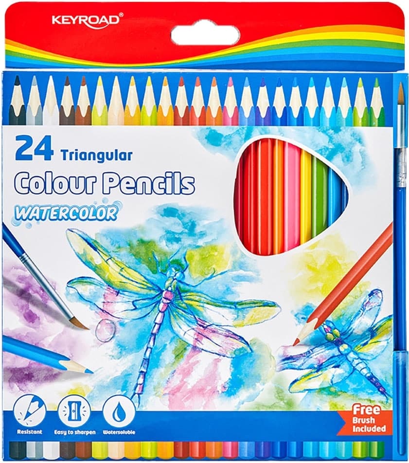 Lápis de Cor Keyroad Aquarelável 24 Cores