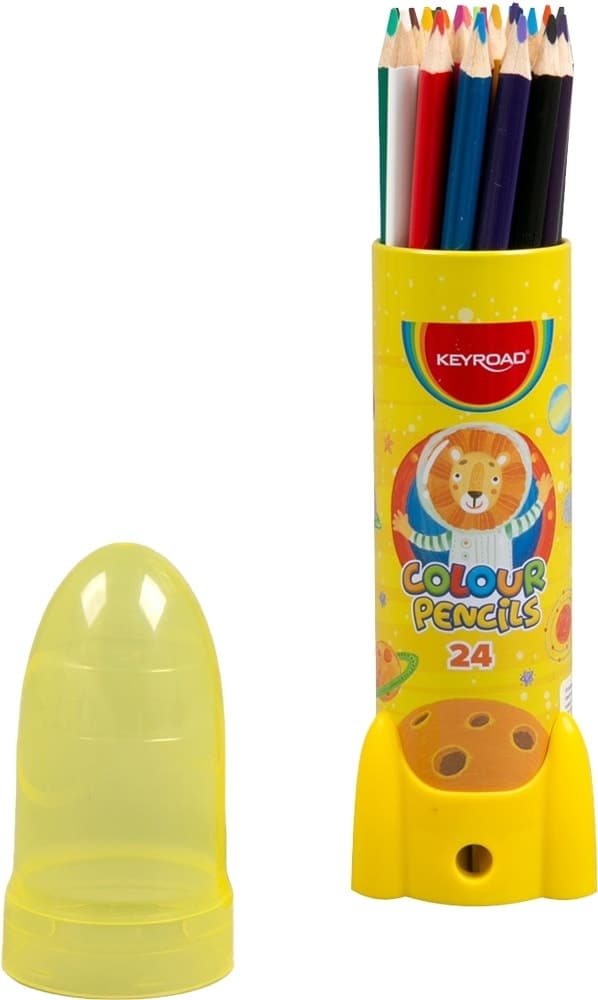 Lápis de Cores Triangular + Apontador Keyroad Kr972229 (24 Pcs)