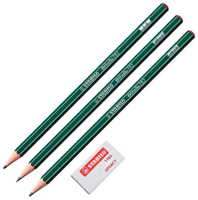 Lápis de Desenho Stabilo Othello 282 - 5B/3B 1/4B 0 (3 Unidades)