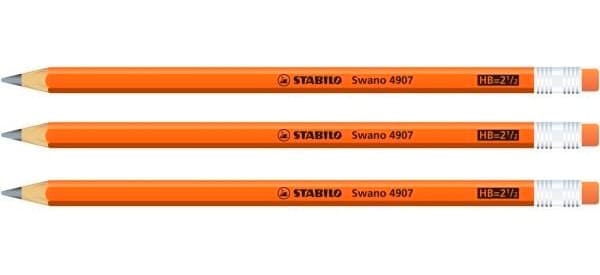 Lápis Grafite Stabilo Swano 4907 (3 Unidades) Laranja