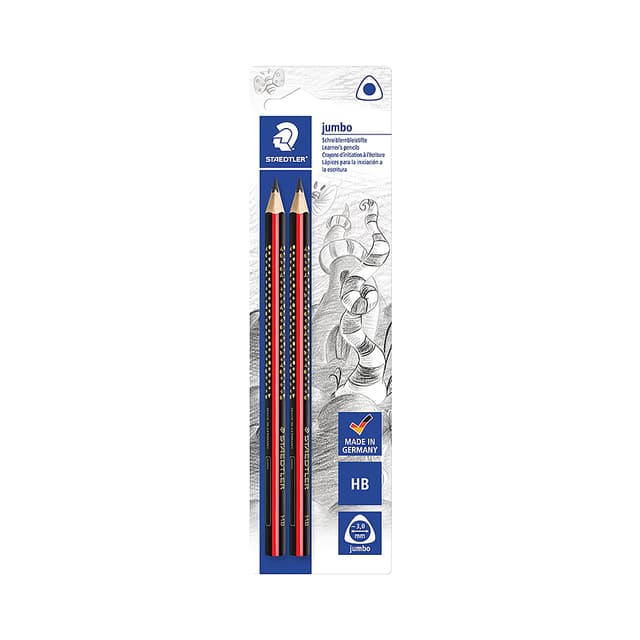 Lápis de Aprendizagem Staedtler Jumbo Hb 1285-2 Bk2 2 Unidades