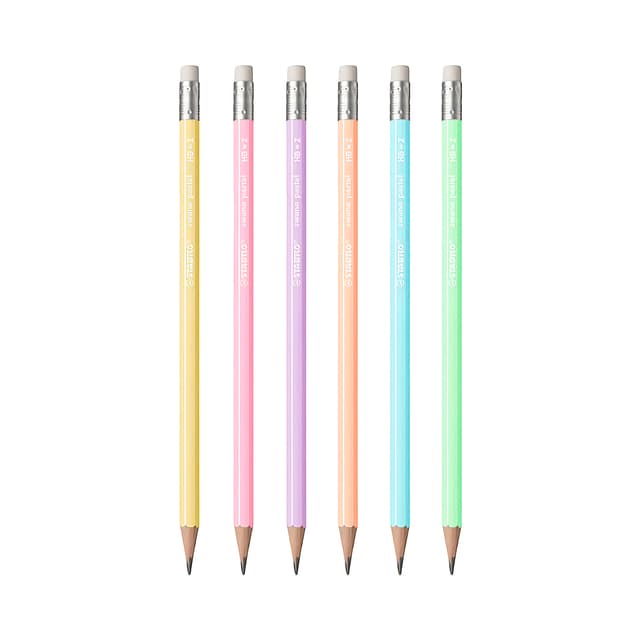 Lápis de Grafite com Borracha Stabilo Swano Pastel 8534 6 Unidades