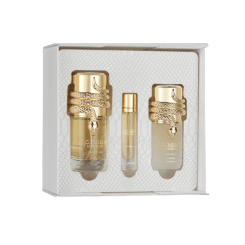 Lattafa Kit Musamam White Intense Fem 100ml EDP+12ML+HAIR Mist 50ml