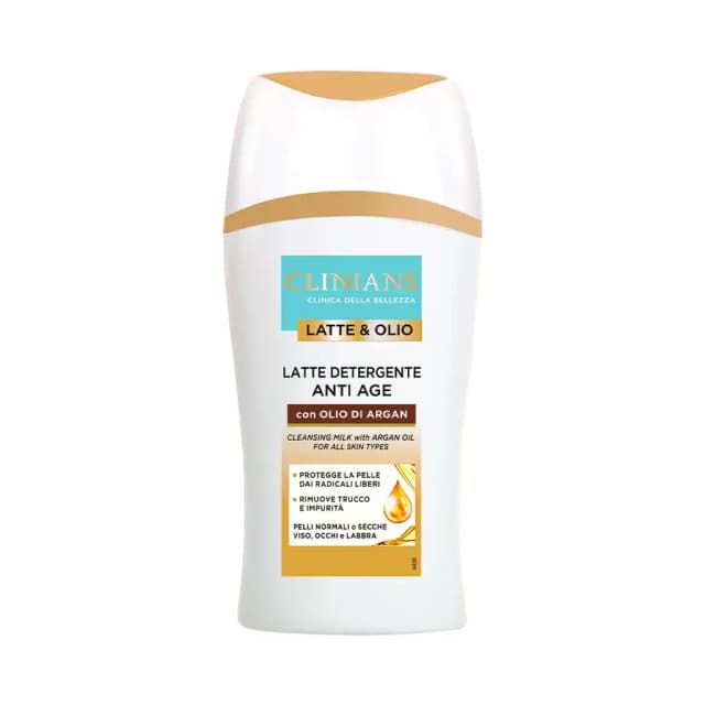 Leite de Limpeza Clinians Latte & Olio Anti Age Argan 200ml