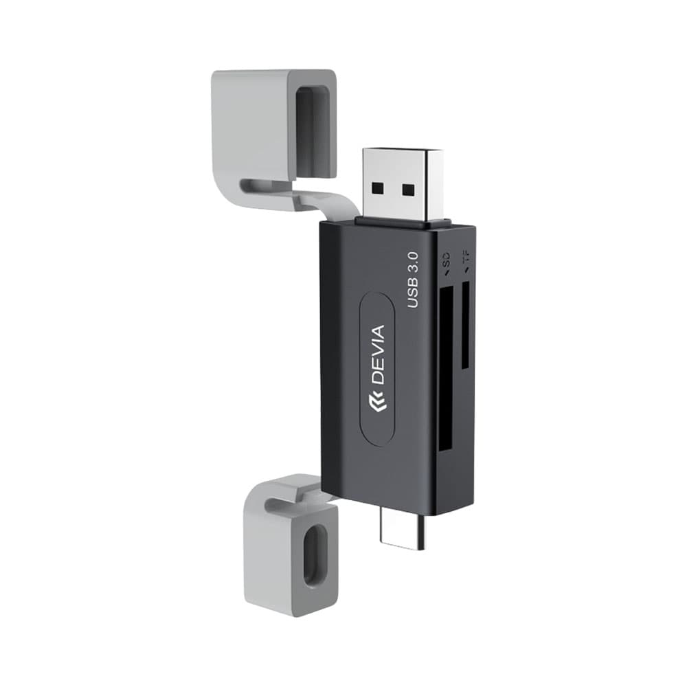 Leitor de Cartão MicroSD (Tf) e Sd Devia El240 USB 3.0/USB-C