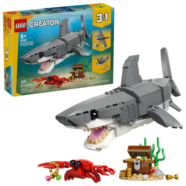 Brinquedo Lego Tiburón Feroz com Cofre do Tesouro