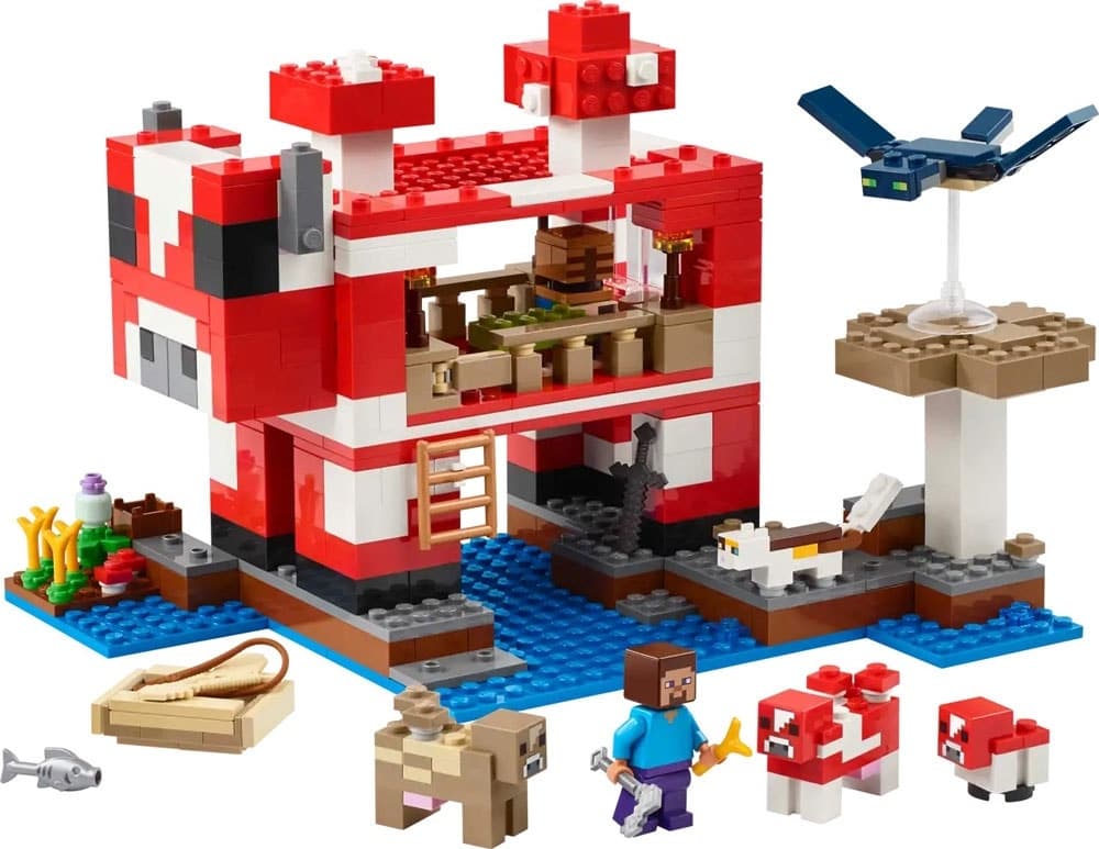 Blocos de Montar Lego Minecraft The Mooshroom House - 21270 (500 Peças)