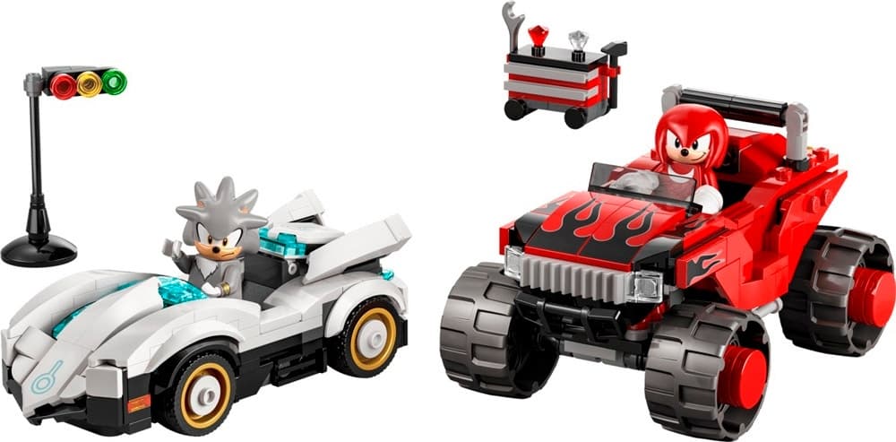 Blocos de Montar Lego Sonic Silver's Car Vs. Knuckles' Monster Truck - 77118 (378 Pçs)