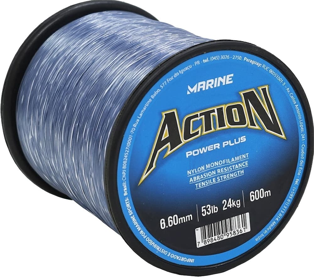 Linha Monofilamento Marine Sports Action Power Plus 53LB 24KG 0,60Mm 600M