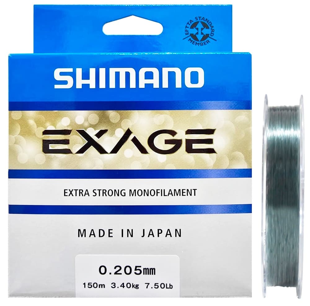 Linha de Pesca Monofilamento Shimano Exage Exg15020 7.50Lb 0.205Mm 150M Cinza