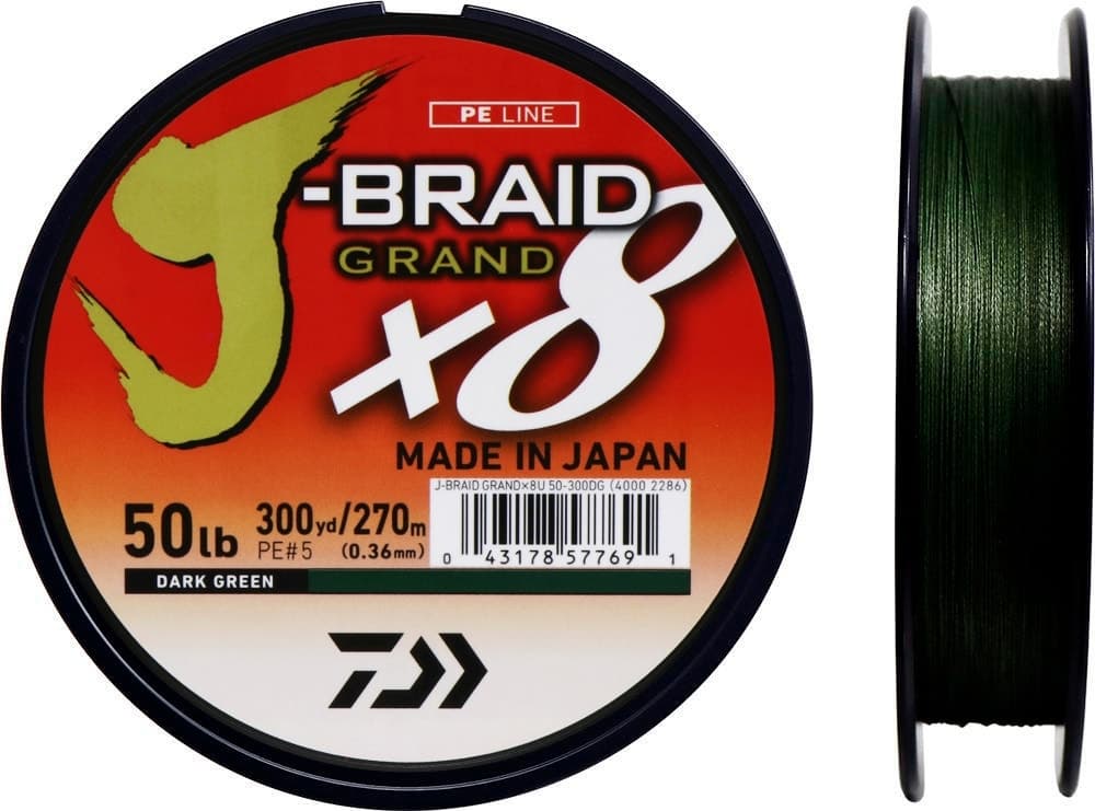 Linha Multifilamento Daiwa J-Braid Grand X8 0.36Mm 50LB 270M