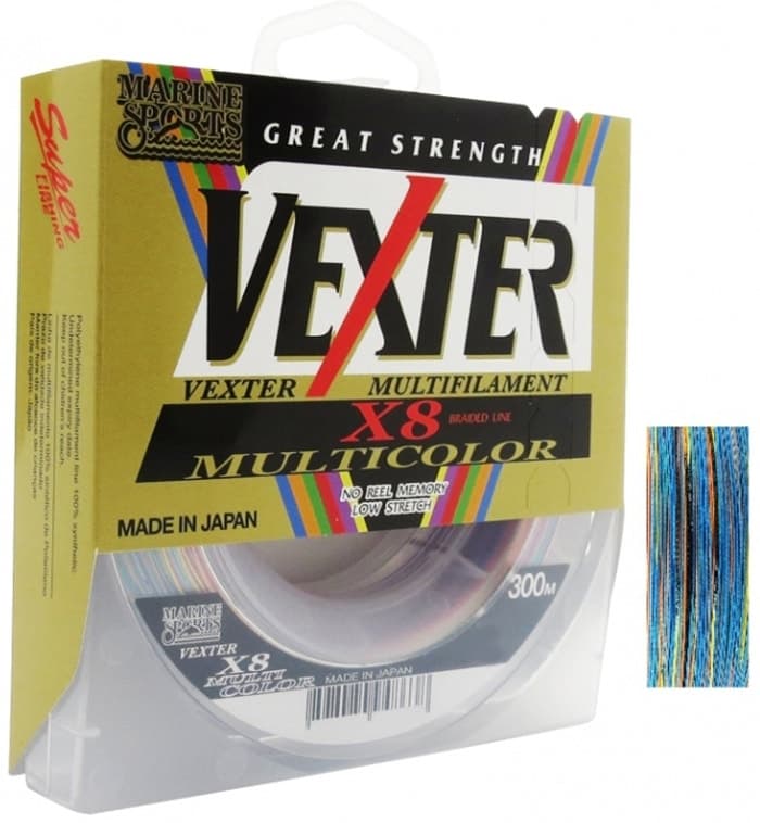 Linha Multifilamento Marine Sports Vexter X8 Multicolor 0.35Mm 50LB 300M