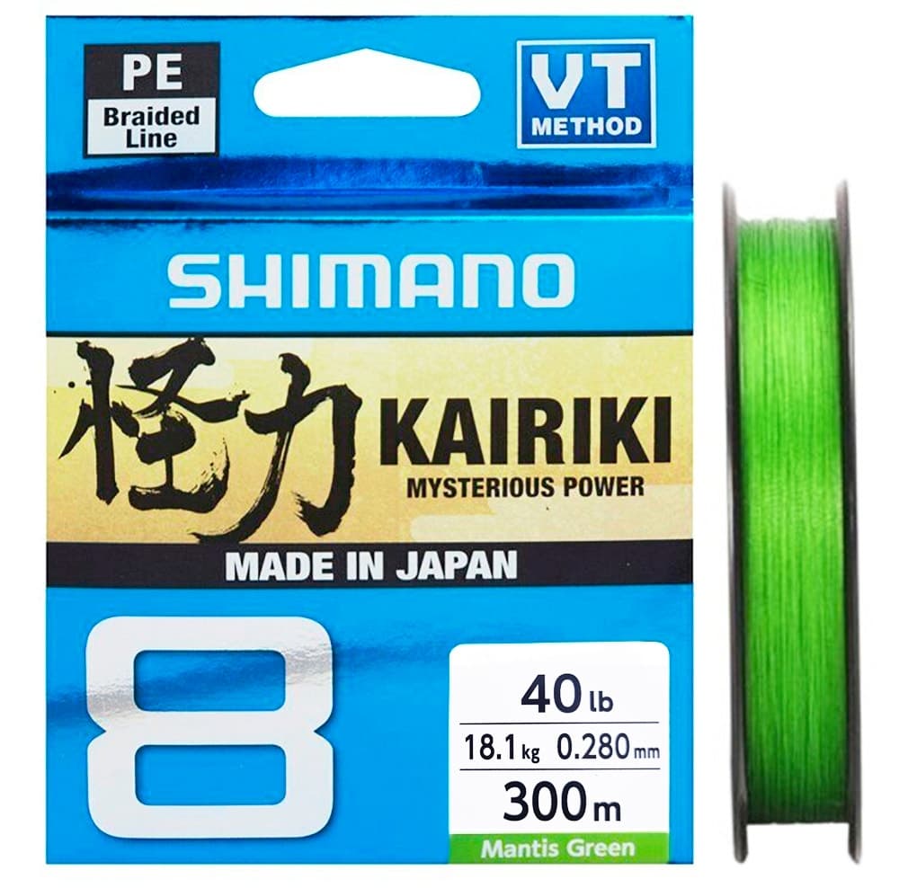 Linha Multifilamento Shimano Kairiki 40LB 0.280Mm 300M Verde