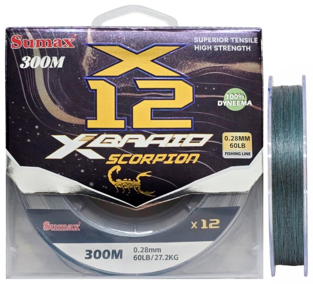 Linha Multifilamento Sumax Scorpion Braid X12 0,28Mm 60LB 300M