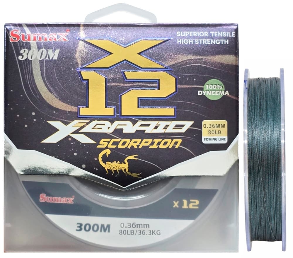 Linha Multifilamento Sumax Scorpion Braid X12 0,36Mm 80LB 300M