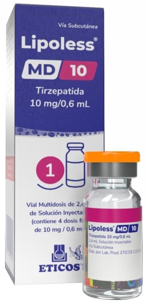 Solução Injetável Lipoless Tirzepatida 10mg/0,6mL (1 Frasco)