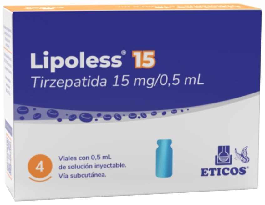 Solução Injetável Lipoless Tirzepatida 15MG (4 Frascos)