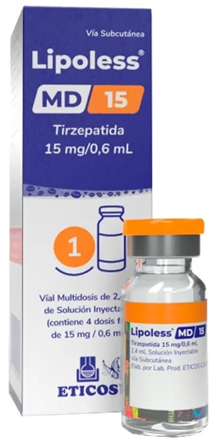 Solução Injetável Lipoless Tirzepatida 15mg/0,6mL (1 Frasco)