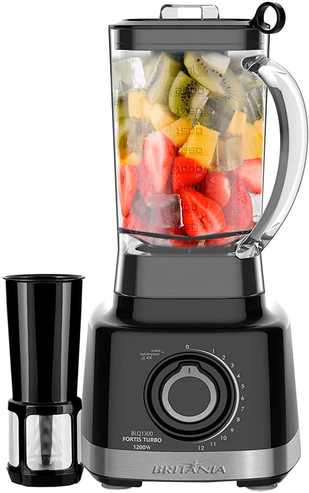 Liquidificador Britania Blq1300 Fortis Turbo 1200W 12 Velocidades 220V - Preto