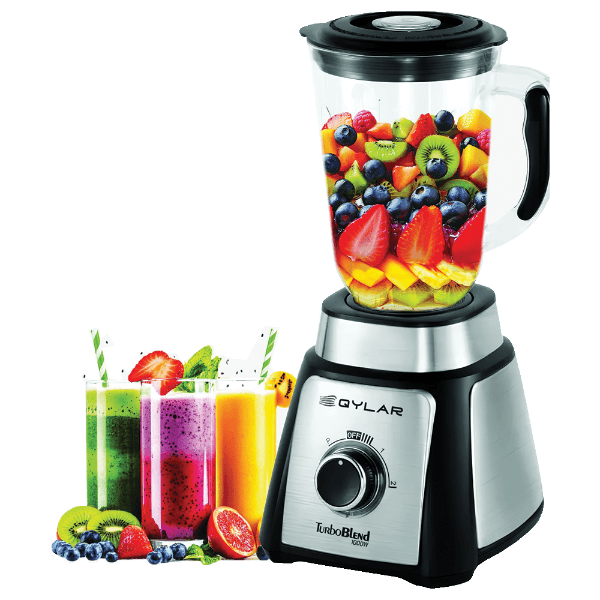 Liquidificador Elétrico Qylar Turbo Blend Qy-2002 1000W 1.5 Litros 2 Velocidades + Pulsar 110-127V ~ 50/60Hz Preto/Inox
